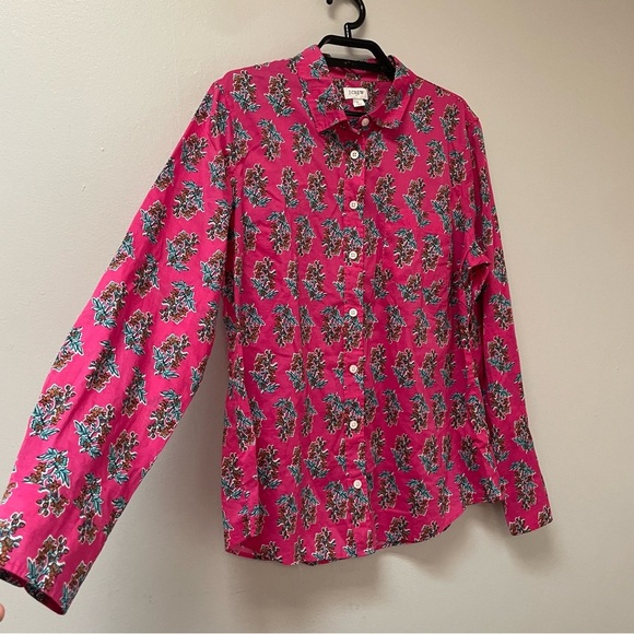 J Crew Lightweight cotton shirt in signature fit Womens Large Pink - Picture 3 of 10